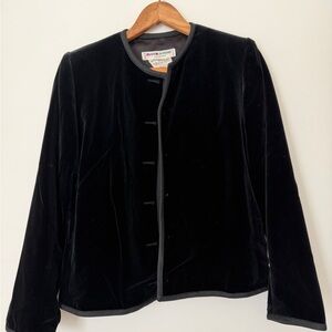Vintage 1970s Saint Laurent Black Velvet Jacket